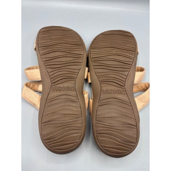 Vionic Womens Sandals 10 Rose Gold Sandals Comfort Straps Slip On‎ - Picture 5 of 6